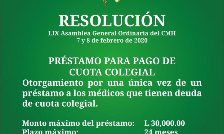 PRÉSTAMO PARA PAGO DE CUOTA COLEGIAL